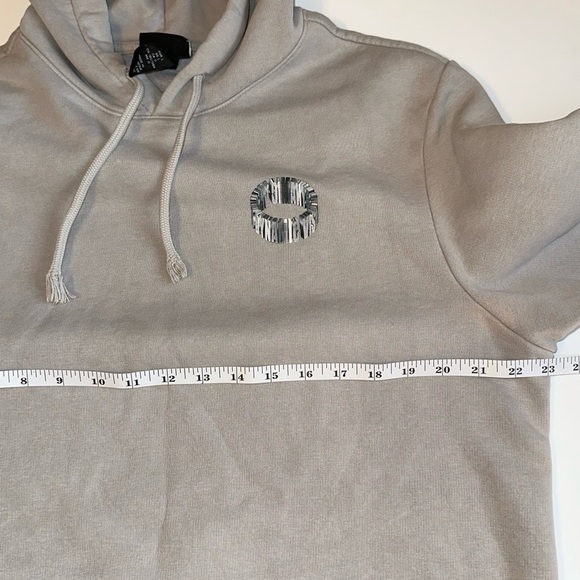 H&M Men’s Hoodie Size L Standard Fit Light Gray Cotton Blend Pullover - Picture 5 of 9
